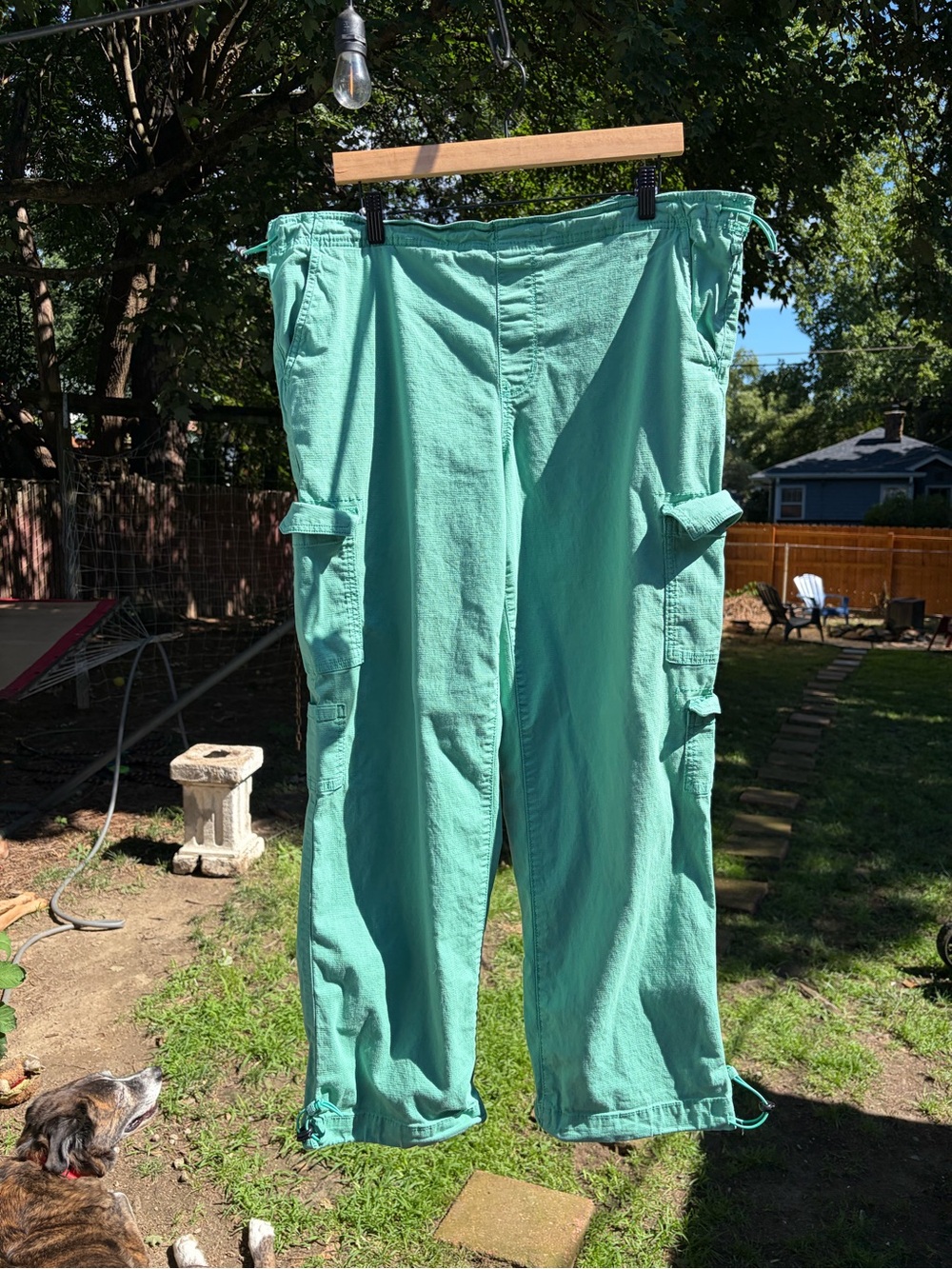 So Casual Drawstring Cargo Pants in Seafoam Green - Picture 2 of 7
